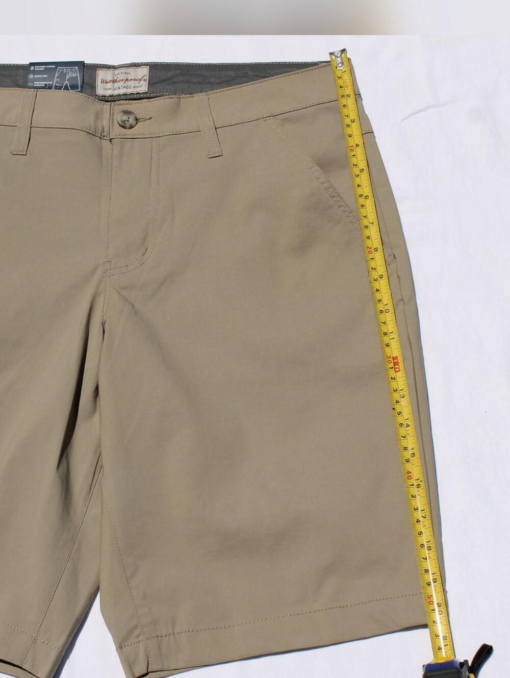 Weatherproof Vintage Men's Flat Front Gray Stretch Trail Short. - Picture 5 of 13